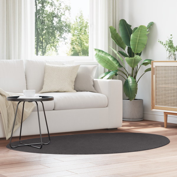 Alfombra HUARTE de Pelo Corto Suave y Lavable Antracita 120x170 cm D