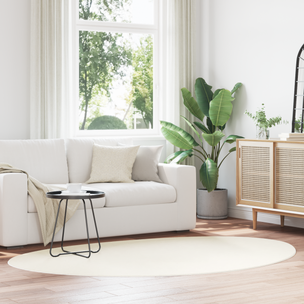 Alfombra 'HUARTE'de pelo corto. suave y lavable en crema 140x200 cm D