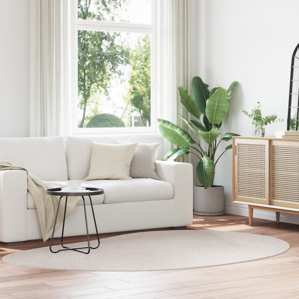 Alfombra HUARTE de pelo corto. suave y lavable. color arena 160x230 cm D