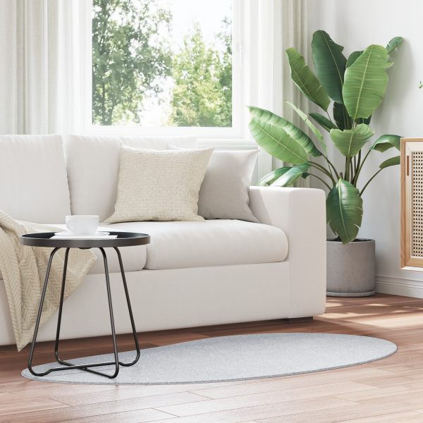 Alfombra Gris 80x150 cm Poliéster Antideslizante D