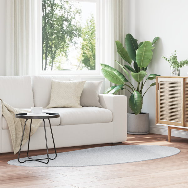 Alfombra de Área Gris 100x200 cm Poliéster Antideslizante D