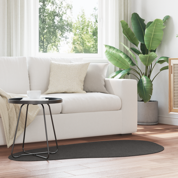 Alfombra 'HUARTE'Pila Corta Suave y Lavable Antracita 80x150 cm D