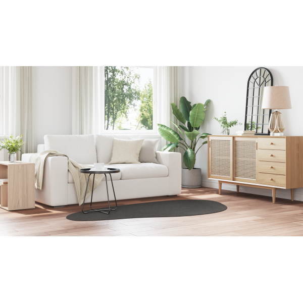 Alfombra HUARTE de Pila Corta Suave y Lavable Antracita 100x200 cm M 4