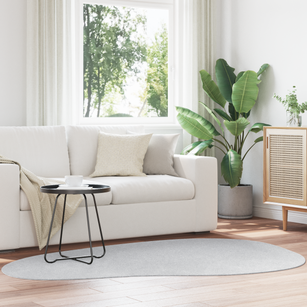 Alfombra HUARTE de pila corta suave y lavable gris 140x200 cm D