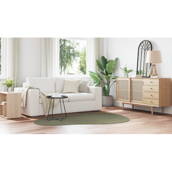 Alfombra HUARTE de Pila Corta Suave y Lavable Verde Bosque 140x200 cm M 4