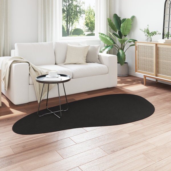 Alfombra HUARTE de pelo corto. suave y lavable. negra 100x200 cm M 3