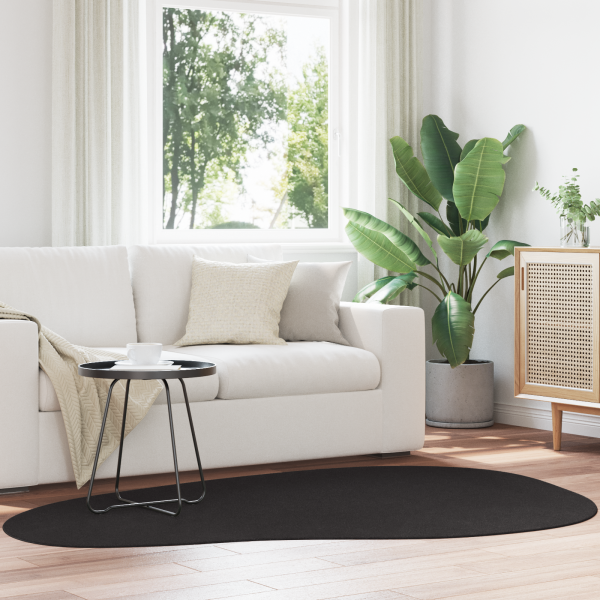 vidaxl Alfombra HUARTE Pelo Corto Suave y Lavable Negra 140x200 cm D