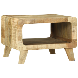 Mesa de Café 50x50x35 cm Madera de Mango Rugosa Sólida H