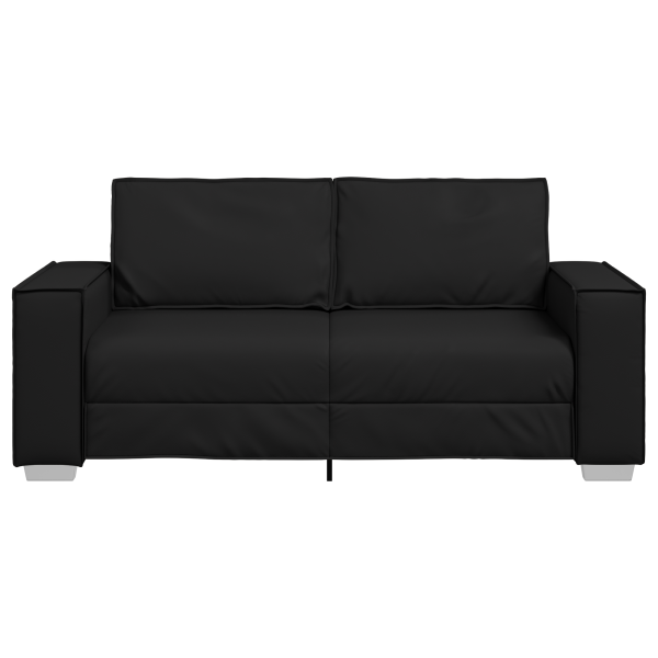 Sofá Loveseat  Negro de Cuero Sintético 140 cm D