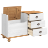Banco de Almacenamiento para Entrada ASKIM Blanco 100x39x62 cm Madera Sólida de Pino 5
