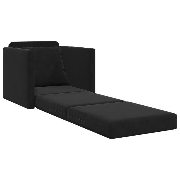 Sofá cama 2-en-1 Negro 74x77x81 cm Terciopelo M 4