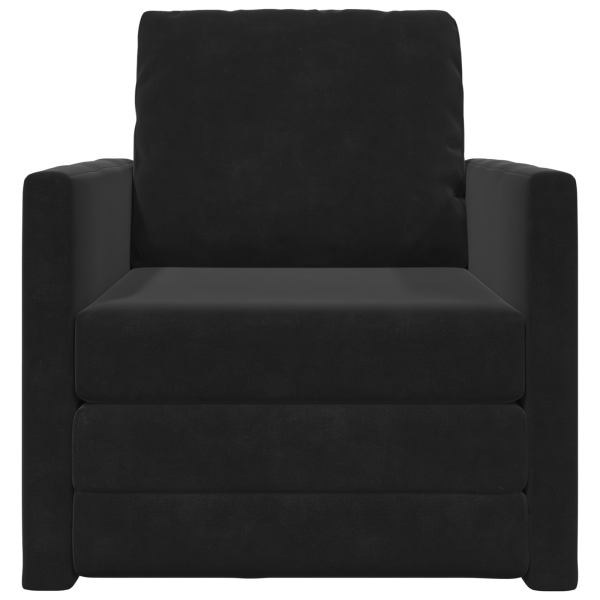 Sofá cama 2-en-1 Negro 74x77x81 cm Terciopelo M 5