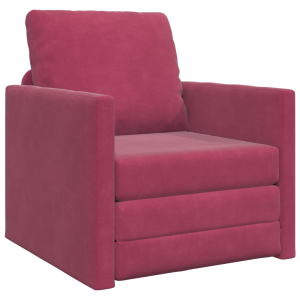 Sofa-cama Floor 2 em 1 Vermelho Vinho 74x77x81 cm Veludo H