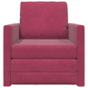 Sofa-cama Floor 2 em 1 Vermelho Vinho 74x77x81 cm Veludo 5
