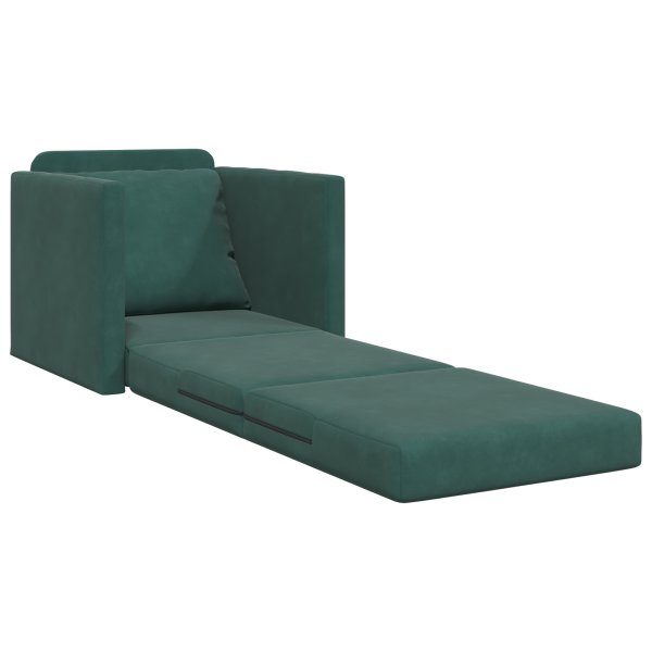 Sofá Cama 2 en 1 Verde Oscuro 74x77x81 cm Terciopelo M 4