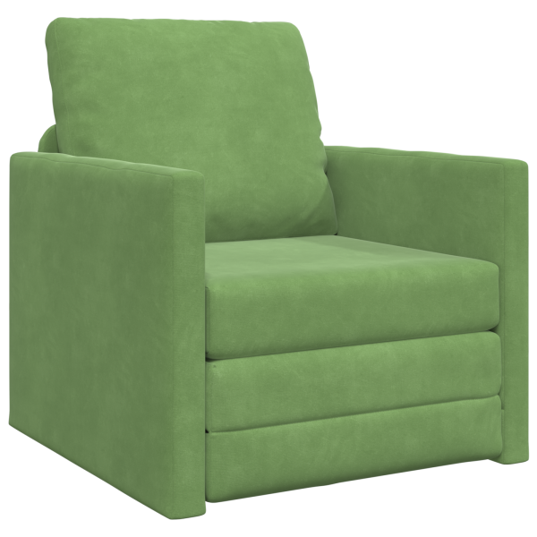Sofá Cama 2-en-1 Verde Claro 74x77x81 cm Terciopelo M 2