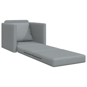 Sofá-cama de Chão 2 em 1 Cinza-claro 74x77x81 cm Tecido H