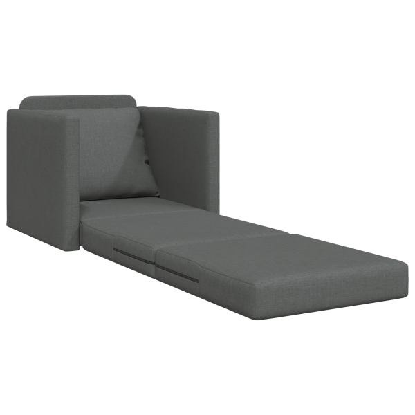 Sofá cama 2 en 1 gris oscuro 74x77x81 cm tela M 4