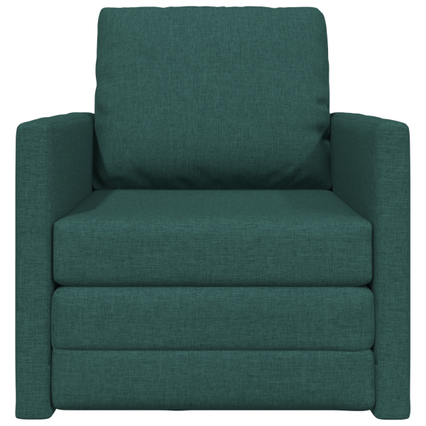 Sofá Cama 2-em-1 Verde Escuro 74x77x81 cm Tecido M 5