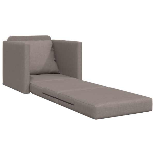 Sofá Cama de Chão 2 em 1 Taupe 74x77x81 cm Tecido M 4