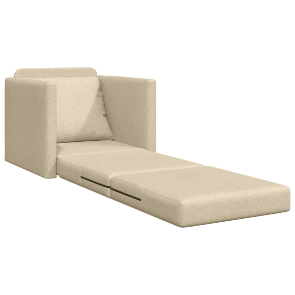 Sofá cama 2 en 1 Crema 74x77x81 cm Tela M 4