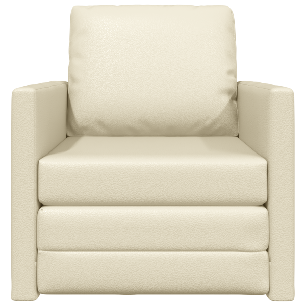 Sofá cama 2 en 1 crema 74x77x81 cm cuero sintético M 5