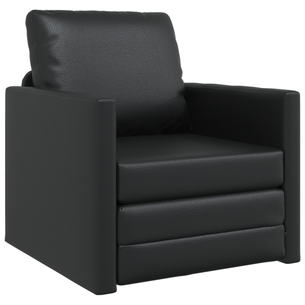 Sillón cama 2 en 1 Negro 74x77x81 cm Cuero Sintético M 2