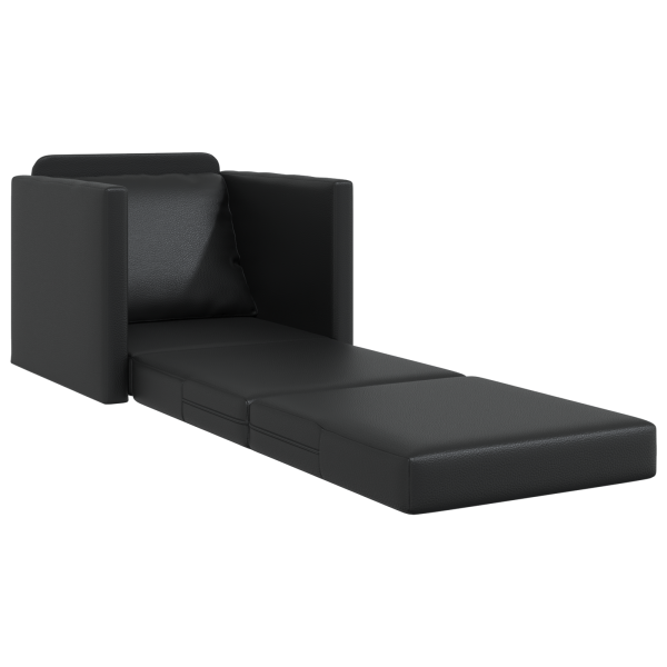 Sillón cama 2 en 1 Negro 74x77x81 cm Cuero Sintético M 4