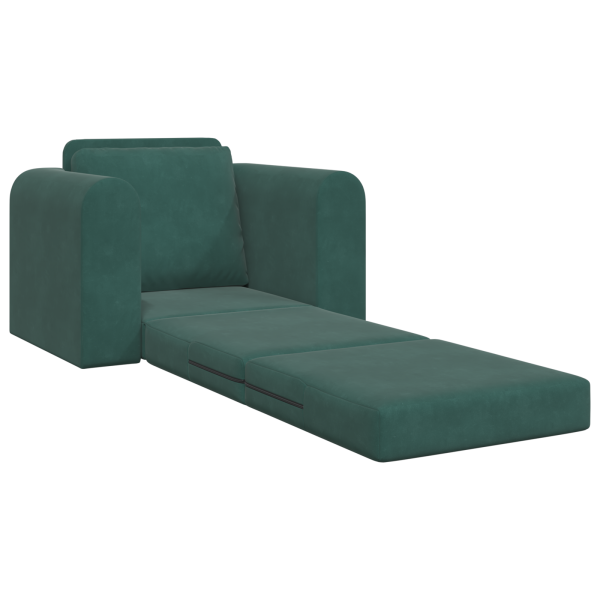 Sofá Cama de Chão 2 em 1 Verde Escuro 98x71x83 cm Veludo M 4