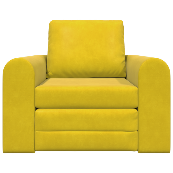Sofá Cama 2-em-1 Amarelo 98x71x83 cm Veludo M 5