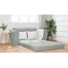 Sofá Cama de Piso 2-em-1 Cinza Claro 148x71x83 cm Veludo 4