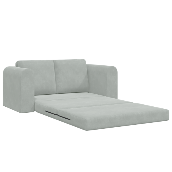 Sofá cama de piso 2 en 1 Gris Claro 148x71x83 cm de terciopelo M 5