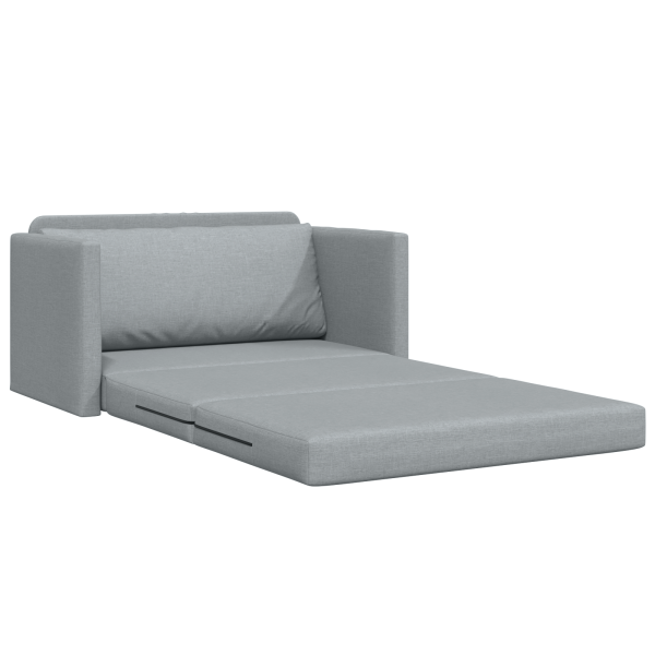 Sofá Cama de Chão 2-em-1 Cinza Claro 124x71x78 cm Tecido M 5