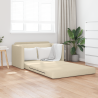 Sofá-Cama 2 em 1 Creme 124x71x78 cm Tecido 1
