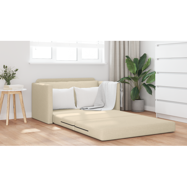 Sofá cama 2 en 1 Crema 124x71x78 cm Tela M 4