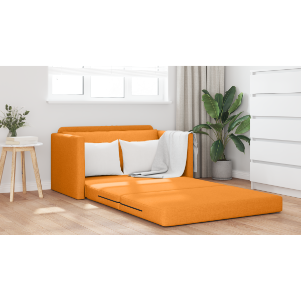 Sofá Cama de Chão 2-em-1 Amarelo Escuro 124x71x78 cm Tecido M 4