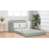 Sofá Cama de Chão 2-em-1 Cinza Claro 124x204x61 cm Veludo 4