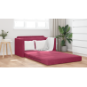 Sofá Cama de Piso 2-en-1 Vino Rojo 124x204x61 cm Terciopelo 4