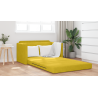 Sofá-Cama de Chão 2 em 1 Amarelo 124x204x61 cm Veludo 4