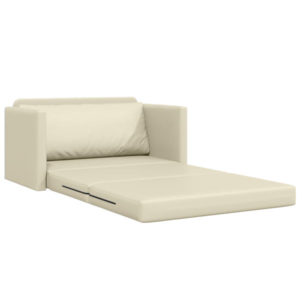 Sofá cama 2 en 1 Crema 124x71x78 cm de piel sintética M 5