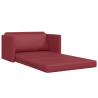 Sofá Chão Cama 2 em 1 Vinho Vermelho 124x71x78 cm Couro Sintético 5