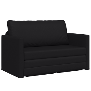 Sofá de piso cama 2 en 1 negro 124x71x78 cm cuero sintético H