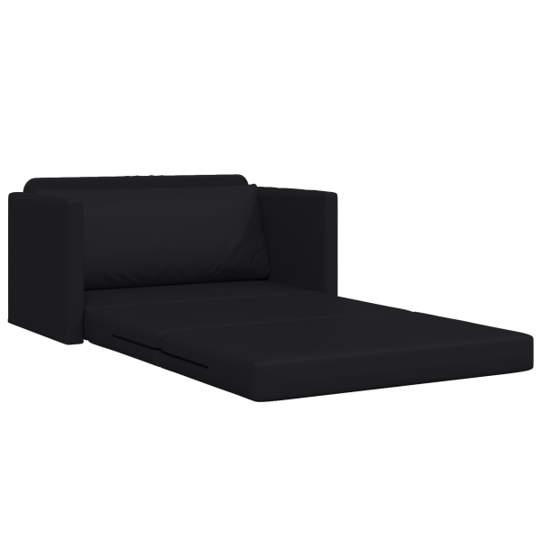 Sofá de Chão Cama 2 em 1 Preto 124x71x78 cm Couro Sintético M 5
