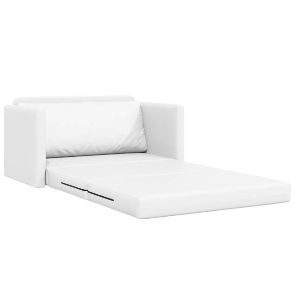 Sofá Cama de Suelo 2 en 1 Blanco 124x71x78 cm Cuero Sintético M 5