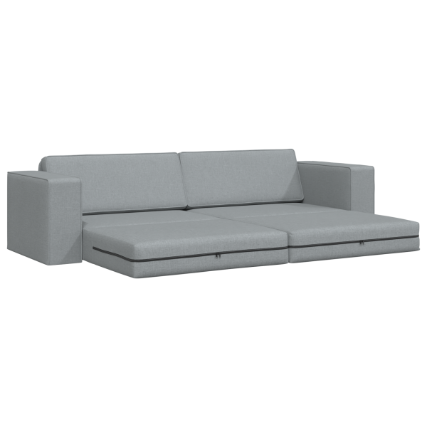 Sofá Cama de Piso 2 en 1 Gris Claro 245x150x60.5 cm Tela M 4