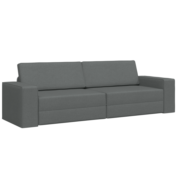 Sofá Cama de Chão 2 em 1 Cinza Escuro 245x150x60.5 cm Tecido M 2