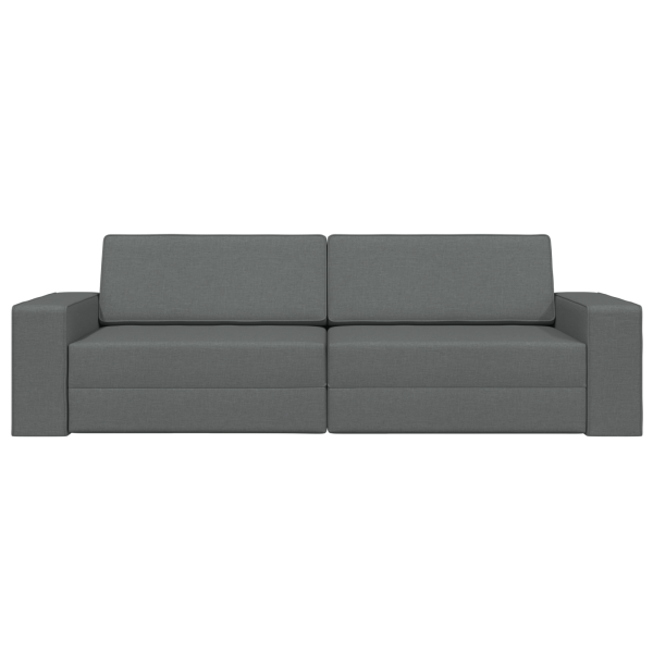 Sofá Cama de Chão 2 em 1 Cinza Escuro 245x150x60.5 cm Tecido M 5