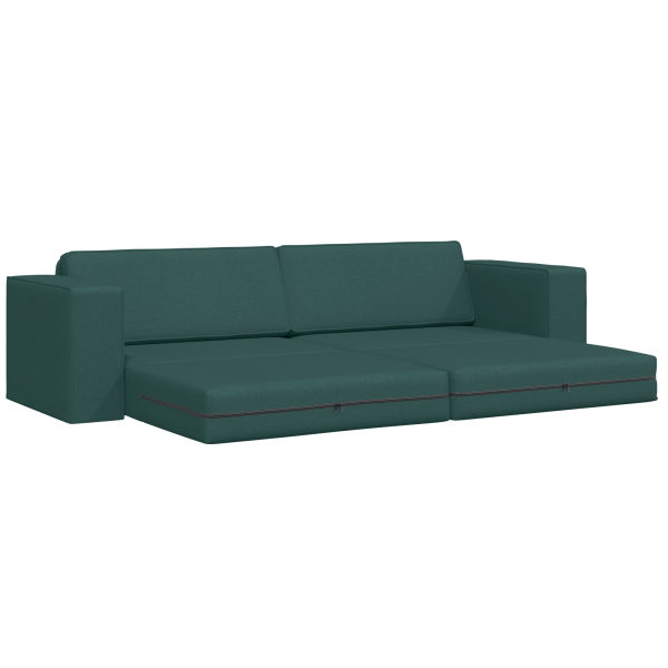 Sofá Cama de Chão 2 em 1 Verde Escuro 245x150x60.5 cm M 4