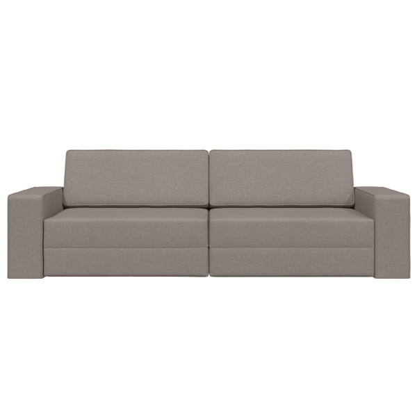 Sofá-Cama de Chão 2 em 1 Taupe 245x150x60.5 cm Tecido M 5