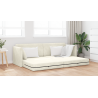 Sofá Cama de Chão 2 em 1 Creme 213x144x60 cm Veludo 4